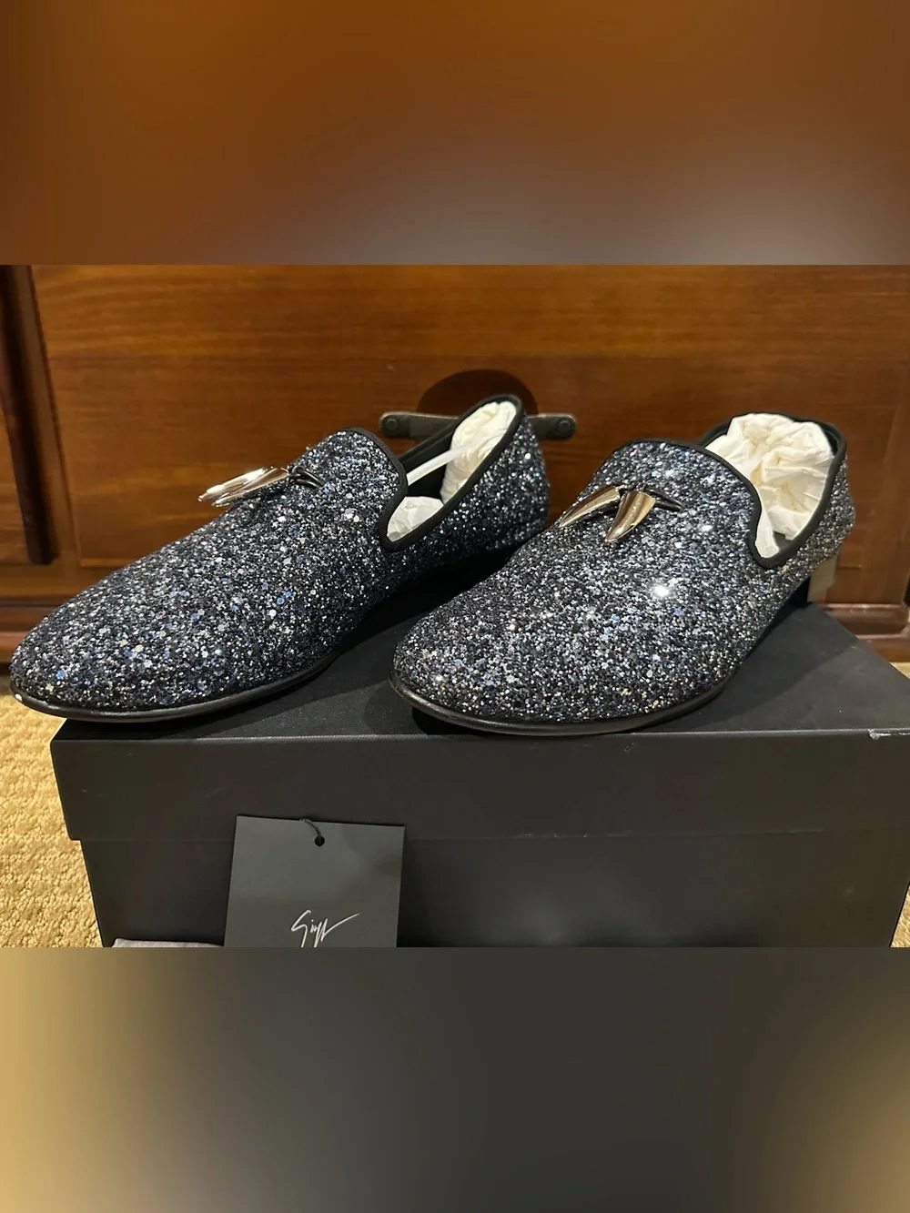 Giuseppe Zanotti Men’s Glitter Tassel Slip-Ons 12M